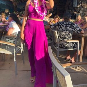 Magenta two-piece jumpsuit